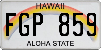 HI license plate FGP859