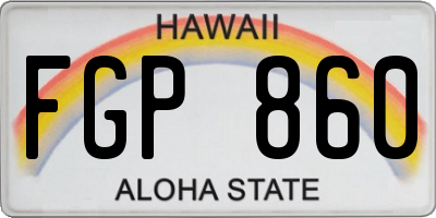 HI license plate FGP860