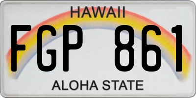 HI license plate FGP861