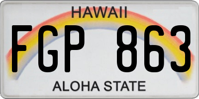 HI license plate FGP863