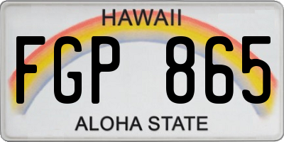 HI license plate FGP865