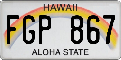 HI license plate FGP867