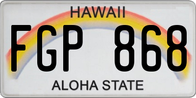 HI license plate FGP868