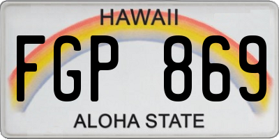 HI license plate FGP869