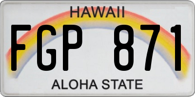 HI license plate FGP871