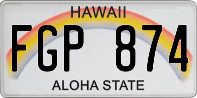 HI license plate FGP874