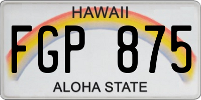 HI license plate FGP875