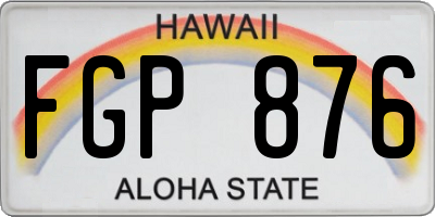 HI license plate FGP876