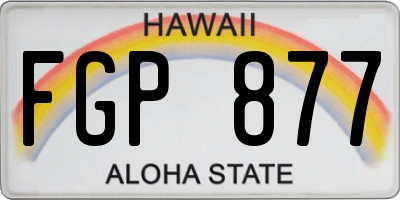 HI license plate FGP877