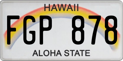 HI license plate FGP878