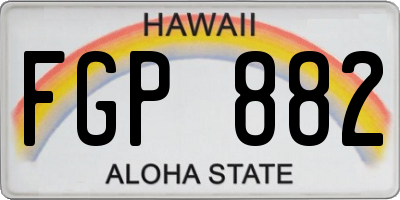 HI license plate FGP882