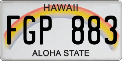 HI license plate FGP883