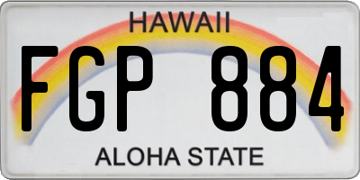 HI license plate FGP884