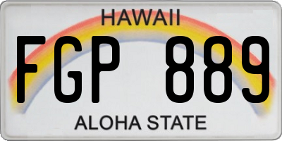 HI license plate FGP889