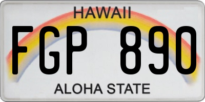 HI license plate FGP890