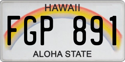 HI license plate FGP891