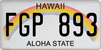 HI license plate FGP893