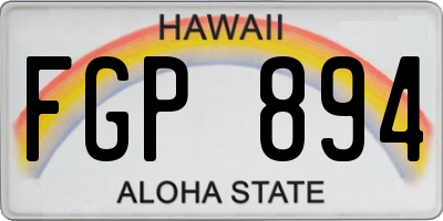 HI license plate FGP894