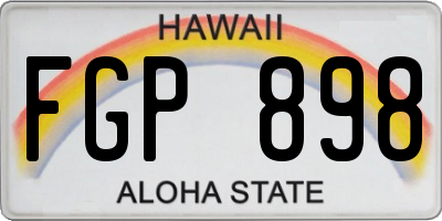 HI license plate FGP898