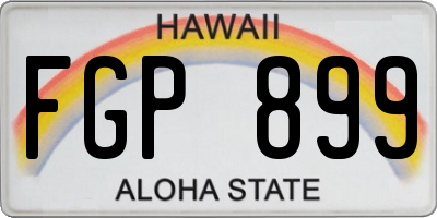 HI license plate FGP899