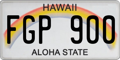 HI license plate FGP900