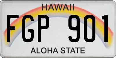 HI license plate FGP901
