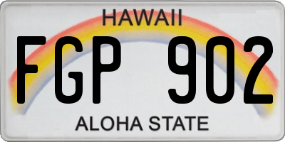 HI license plate FGP902
