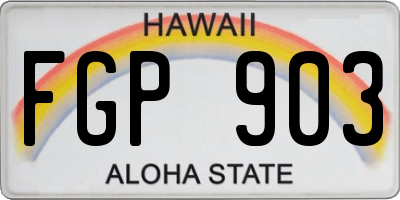HI license plate FGP903