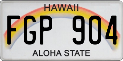 HI license plate FGP904