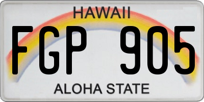 HI license plate FGP905