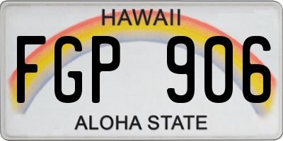 HI license plate FGP906