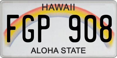 HI license plate FGP908