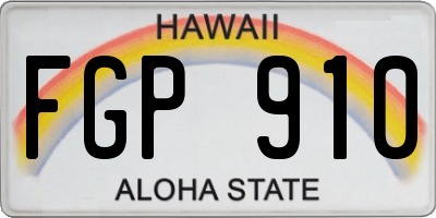 HI license plate FGP910