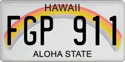 HI license plate FGP911