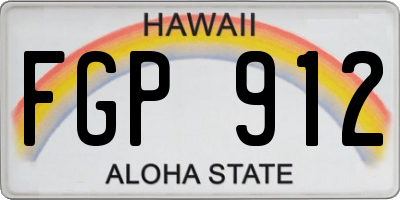 HI license plate FGP912