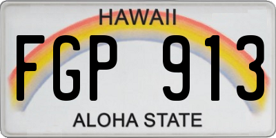 HI license plate FGP913