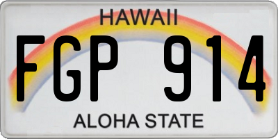 HI license plate FGP914