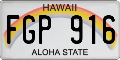 HI license plate FGP916