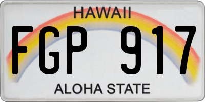 HI license plate FGP917