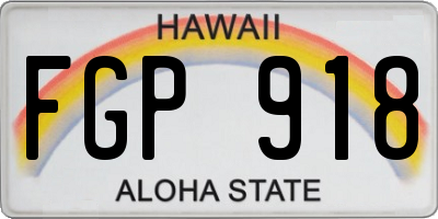 HI license plate FGP918