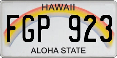 HI license plate FGP923