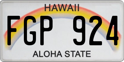 HI license plate FGP924