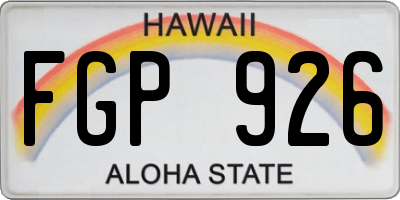 HI license plate FGP926