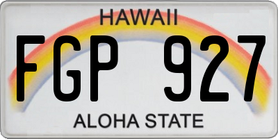 HI license plate FGP927