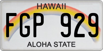 HI license plate FGP929