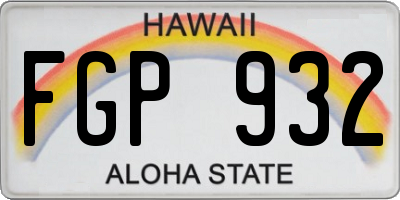 HI license plate FGP932