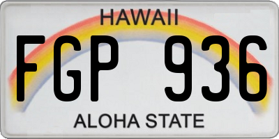 HI license plate FGP936