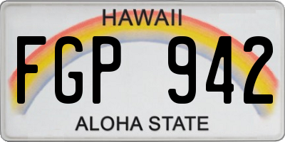 HI license plate FGP942