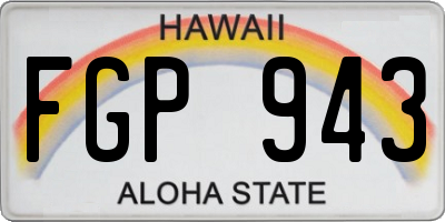 HI license plate FGP943
