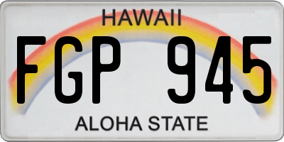 HI license plate FGP945